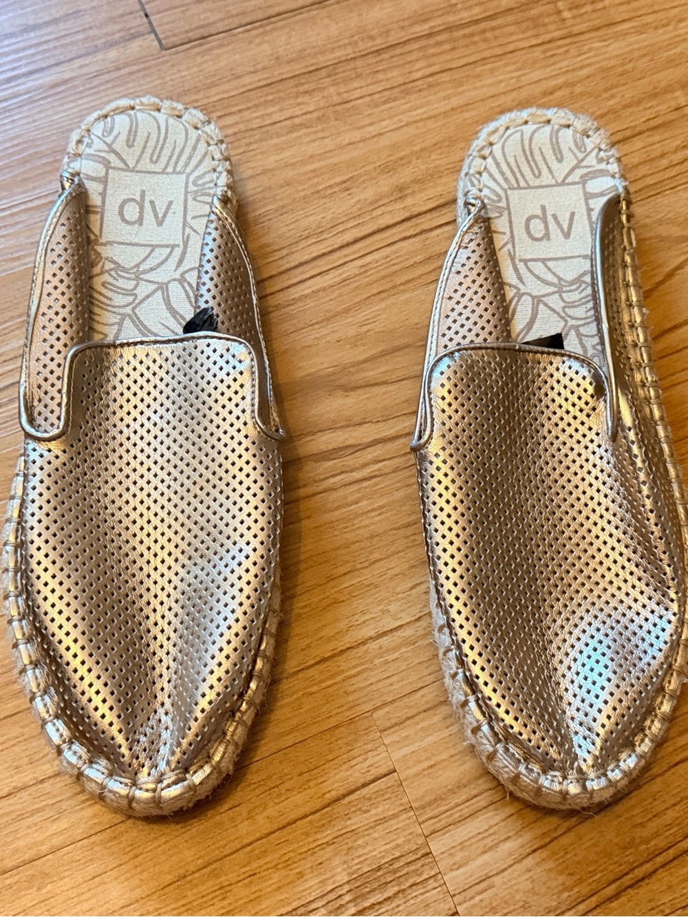DV by Dolce Vita Gold Perforated Slip-On Woman’s Loafer - Metallic Gold
